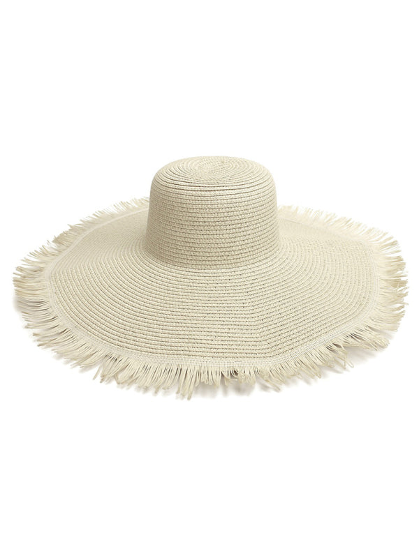 Wide Brim Beach Hat White FREESIZE