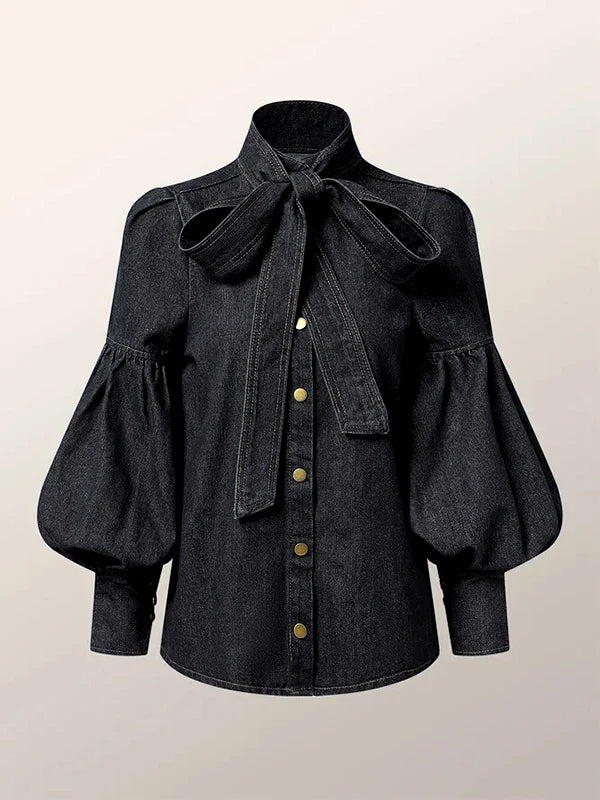 Bow Denim shirt Sale & Fast Shipping