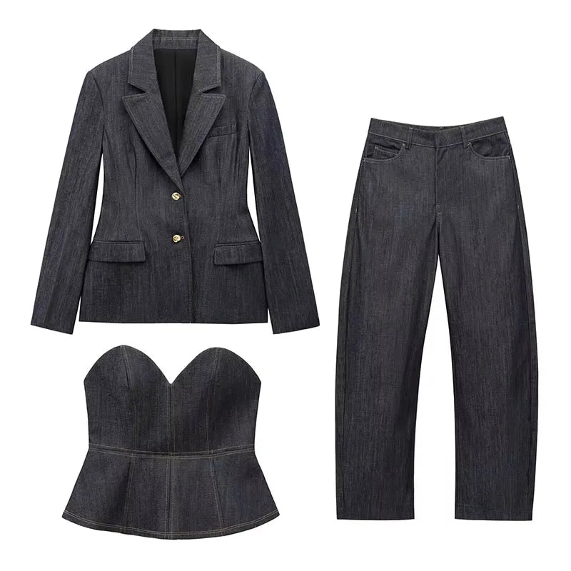 Blue jean baby set