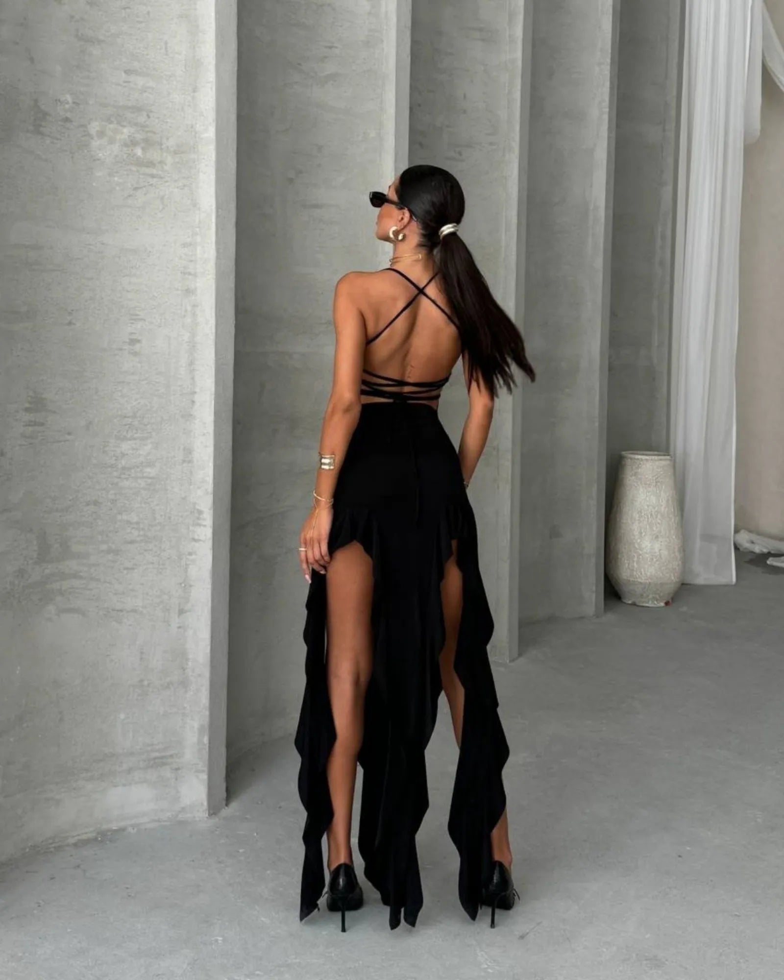 Royal Ruffle Mini Dress