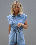 Cowgirl Denim Playsuit Blue