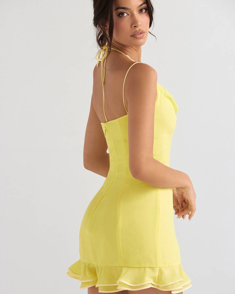 Flamenco Mini Dress Yellow