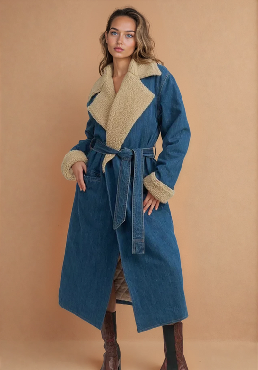 Ella™ Lambswool Lined Denim Coat