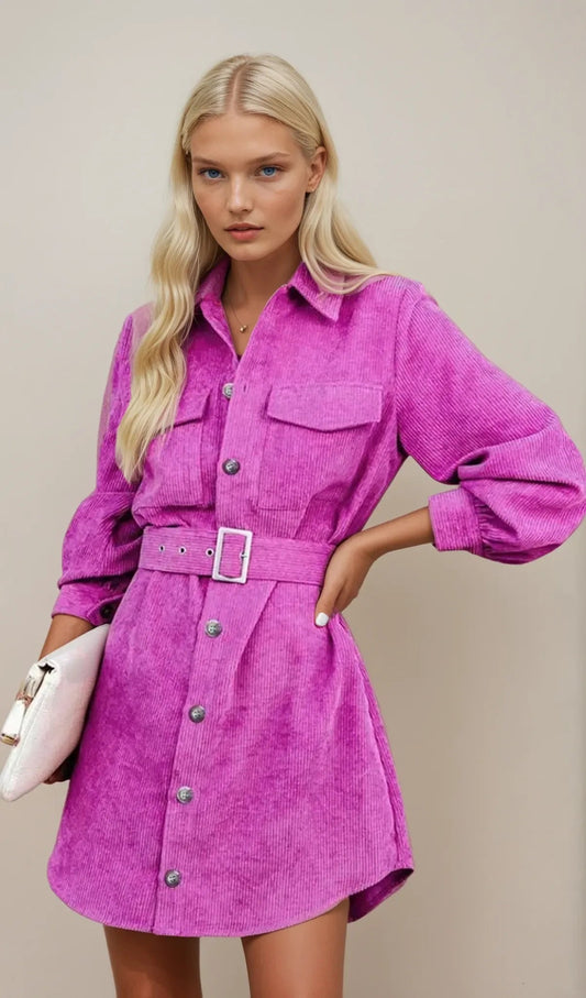 Harper Corduroy Shirt Dress - Bikini Saturdays