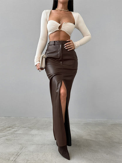 Veronika Skirt Dark Brown