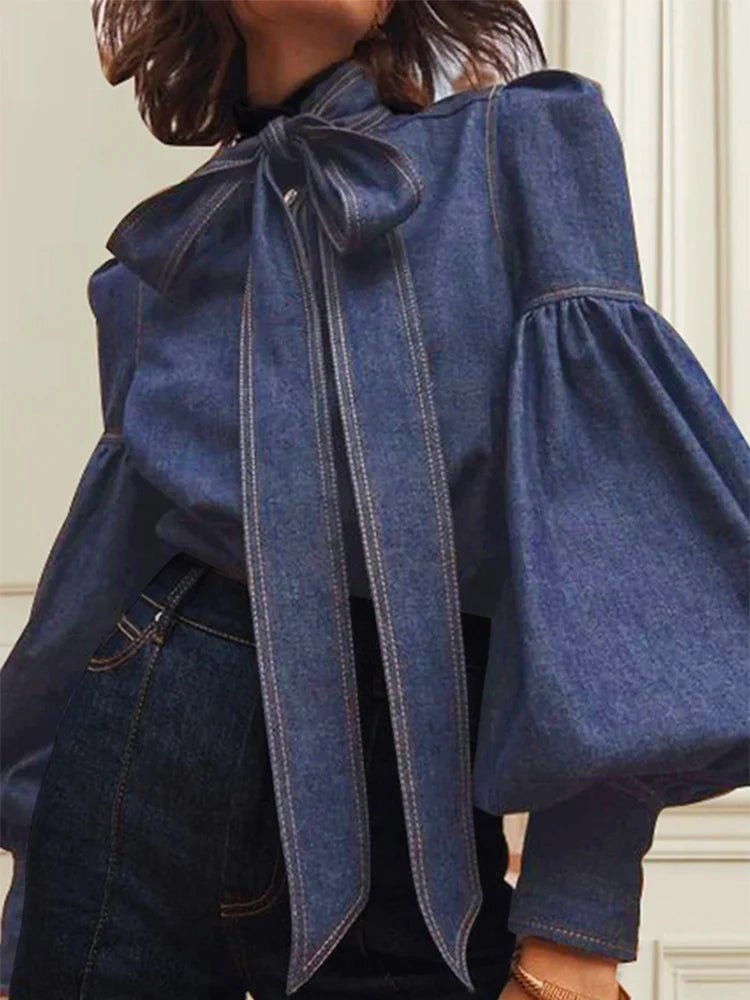 Bow Denim shirt