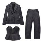 Blue jean baby set